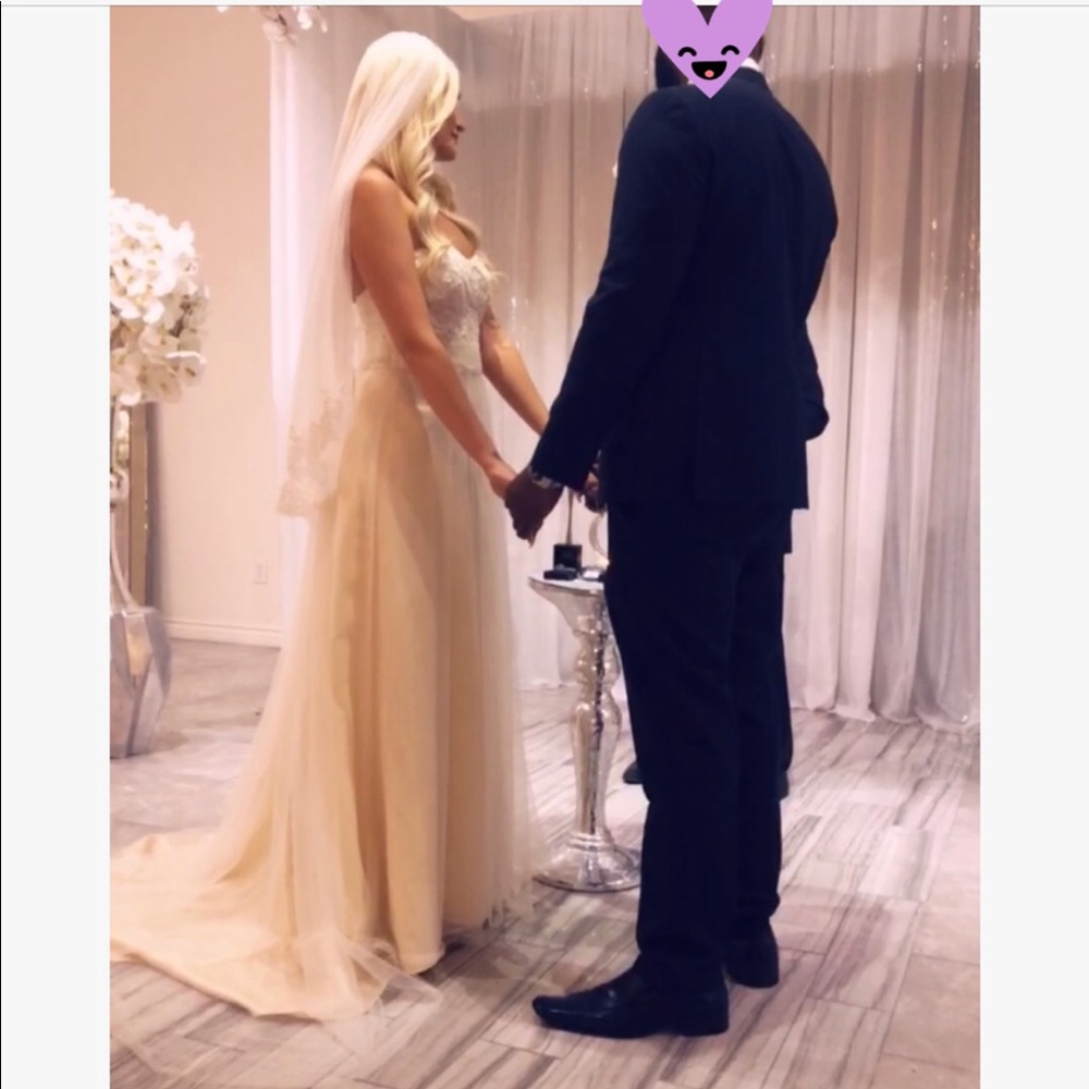 David’s Bridal Wedding Dress Size 8 with Veil